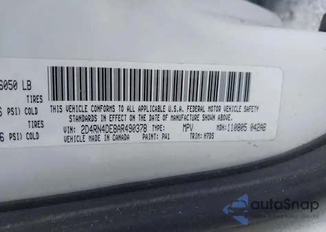 2010 Dodge Grand Caravan Se из США, поврежденный, VIN 2D4RN4DE8AR490378